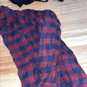 Abercrombie and Fitch burgundy plaid size small
